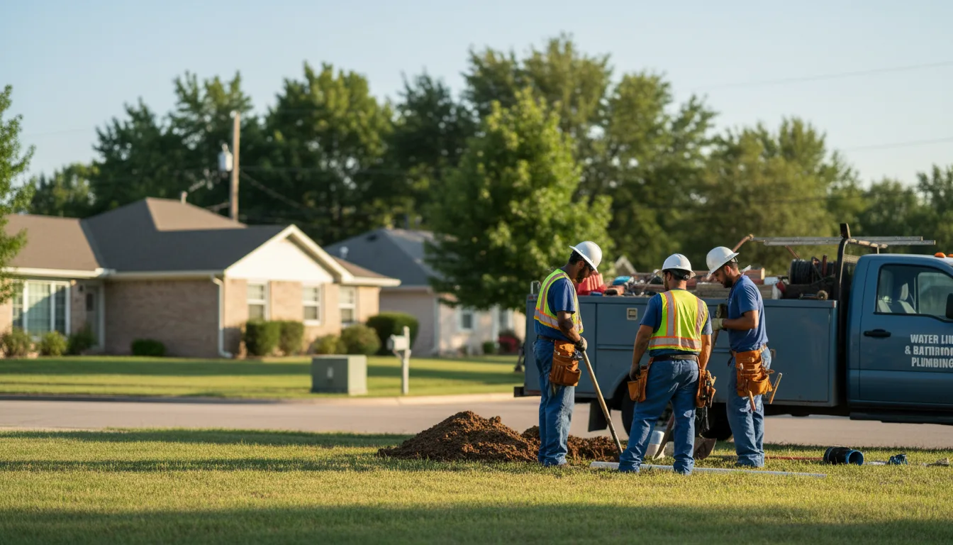Residential water line and bathroom plumbing service in Kensett, IA